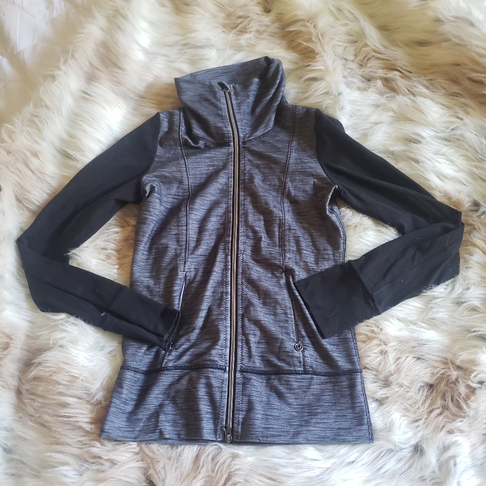 Lululemon Yoga Zipup Large Slub Denim Polar Haze Black - Picture 3 of 10